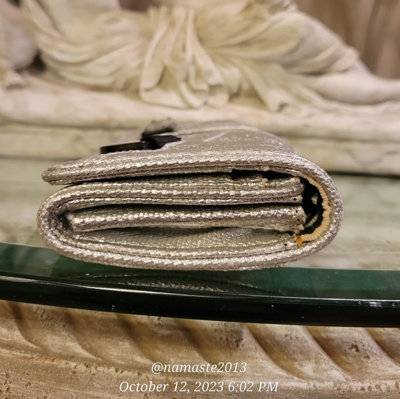 L.A.M.B. by Gwen Stefani Metallic Zipper Cloth Wallet NWOT Luxury Designer #587 - Picture 10 of 10